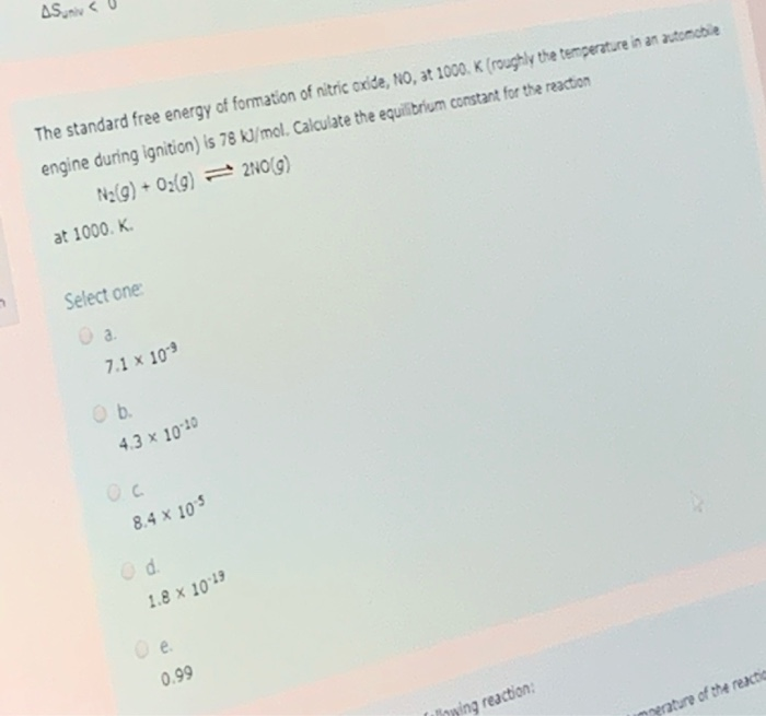 Solved AS Univ The Standard Free Energy Of Formation Of | Chegg.com