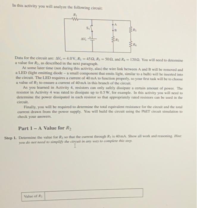 Solved In this activity you will analyze the following | Chegg.com