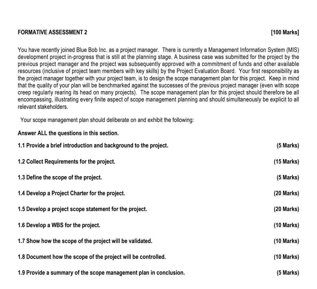 Solved FORMATIVE ASSESSMENT 2 [100 Marks] You have recently | Chegg.com