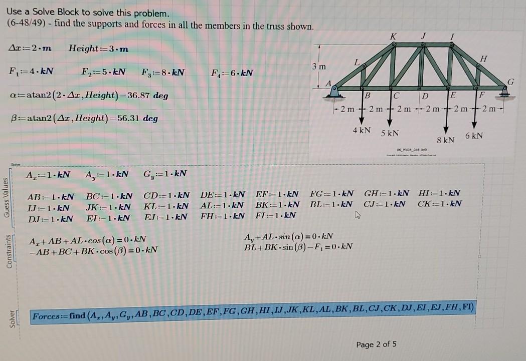 Solved Use A Solve Block To Solve This Problem. (6-48/49) - | Chegg.com