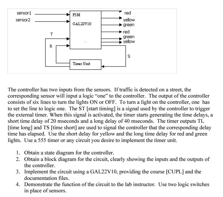 Procedure: : Design a traffic light controller that | Chegg.com