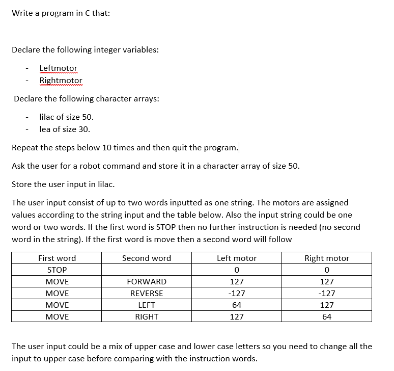 Solved Write a program in C ﻿that:Declare the following | Chegg.com