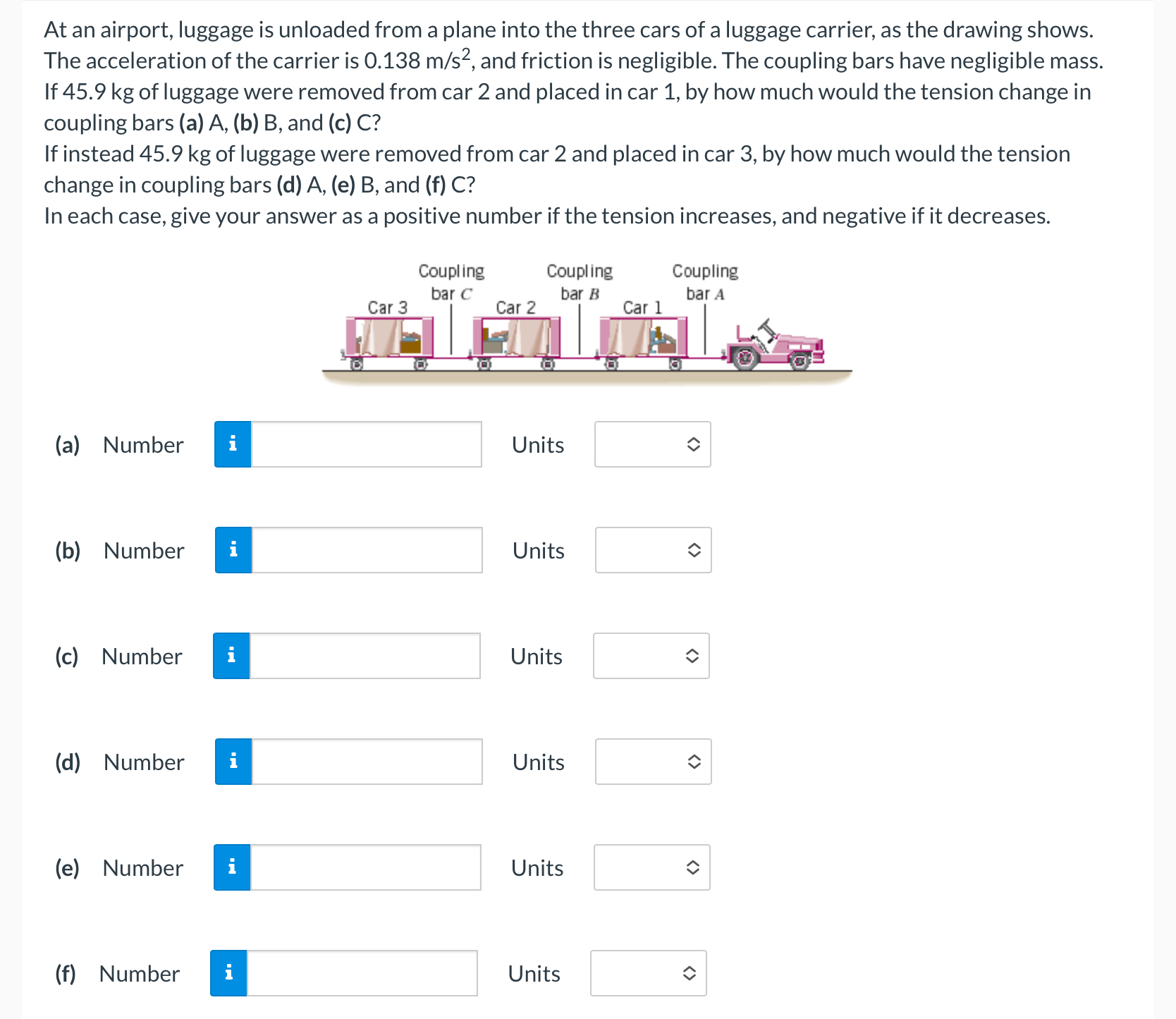 At an airport, luggage is unloaded from a plane into