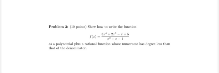 Solved Problem 3: (10 points) Show how to write the function | Chegg.com