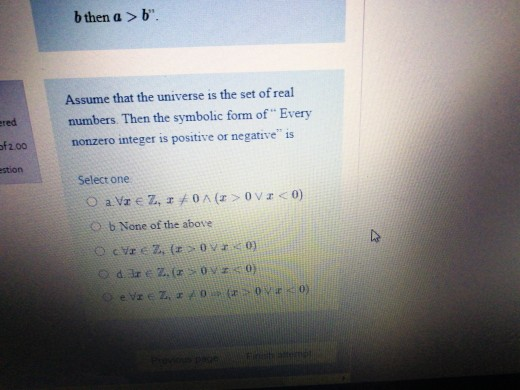 Solved b then a >b". ered Assume that the universe is the | Chegg.com