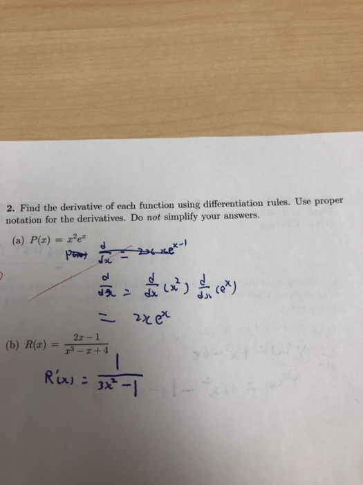 Solved 2. Find the derivative of each function using | Chegg.com