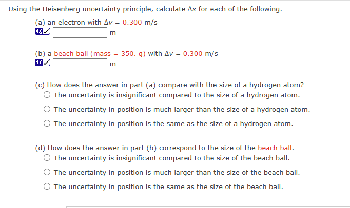 Solved Sing The Heisenberg Uncertainty Principle, Calculate | Chegg.com