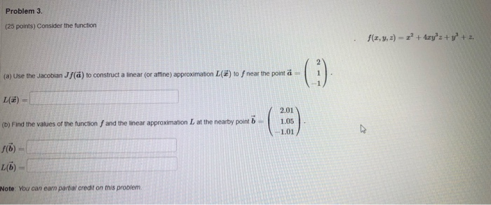 Solved Problem 3. (25 Points) Consider The Function F(x,y,z) | Chegg.com