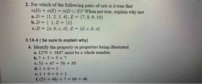 Solved 2. For which of the following pairs of sets is it | Chegg.com