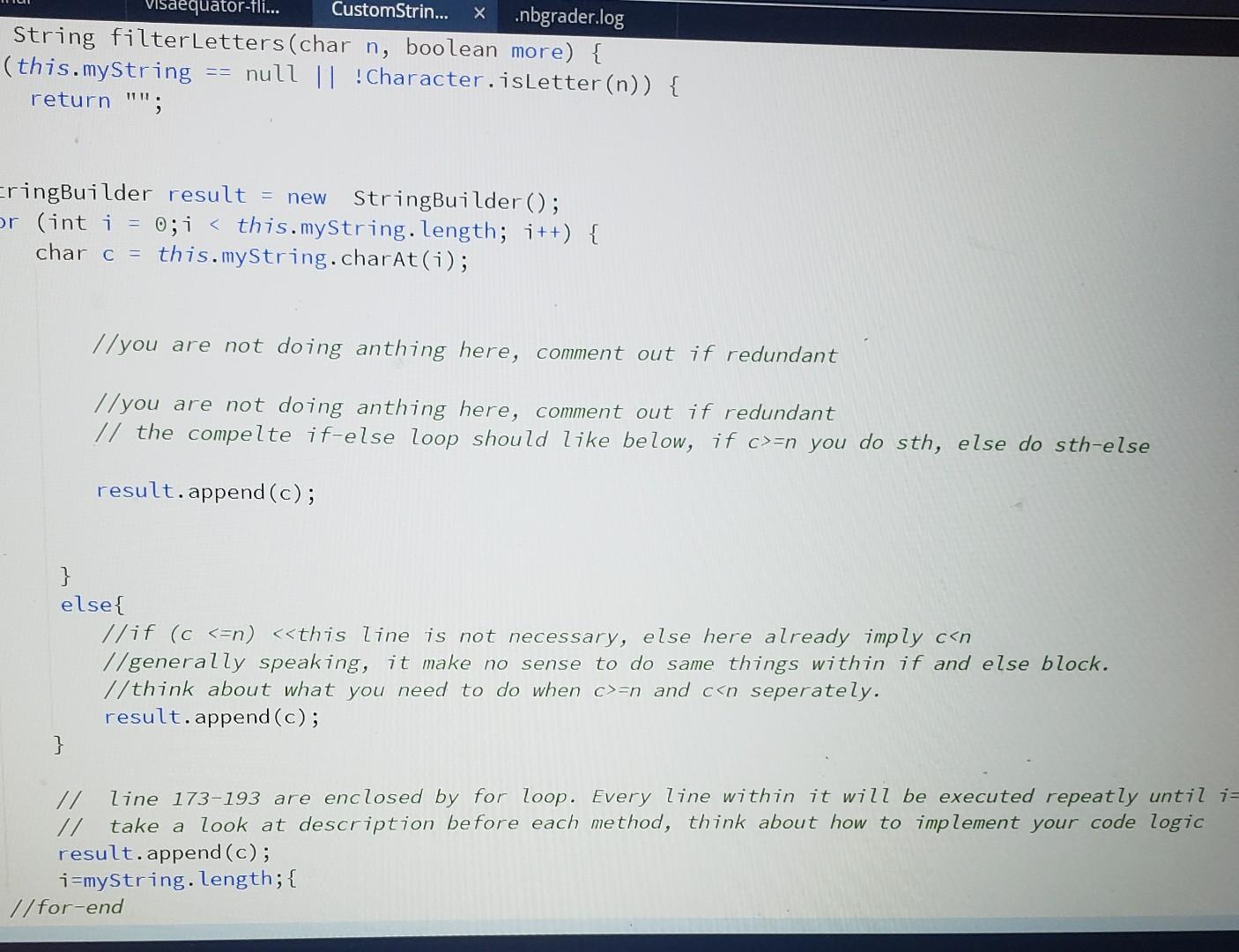 Solved I can't get this method to run in codio,it's a | Chegg.com