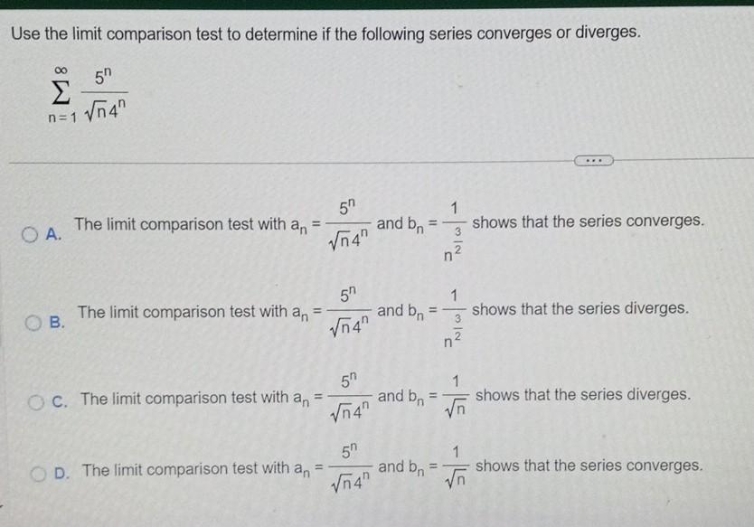 solved-use-the-limit-comparison-test-to-determine-if-the-chegg