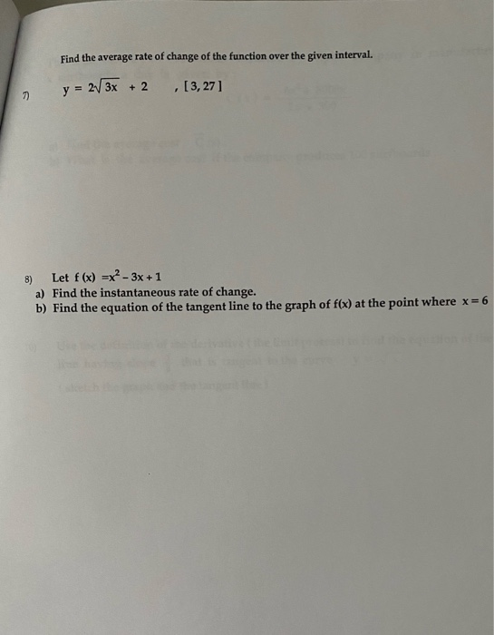 Solved Find the average rate of change of the function over | Chegg.com