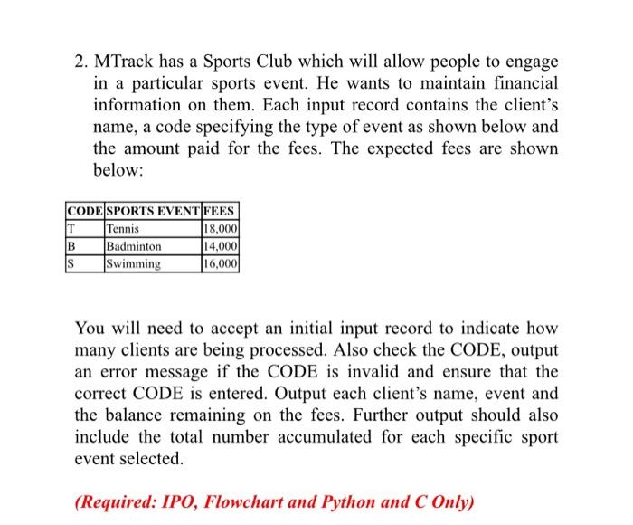 Solved - Different sports allow a different number of