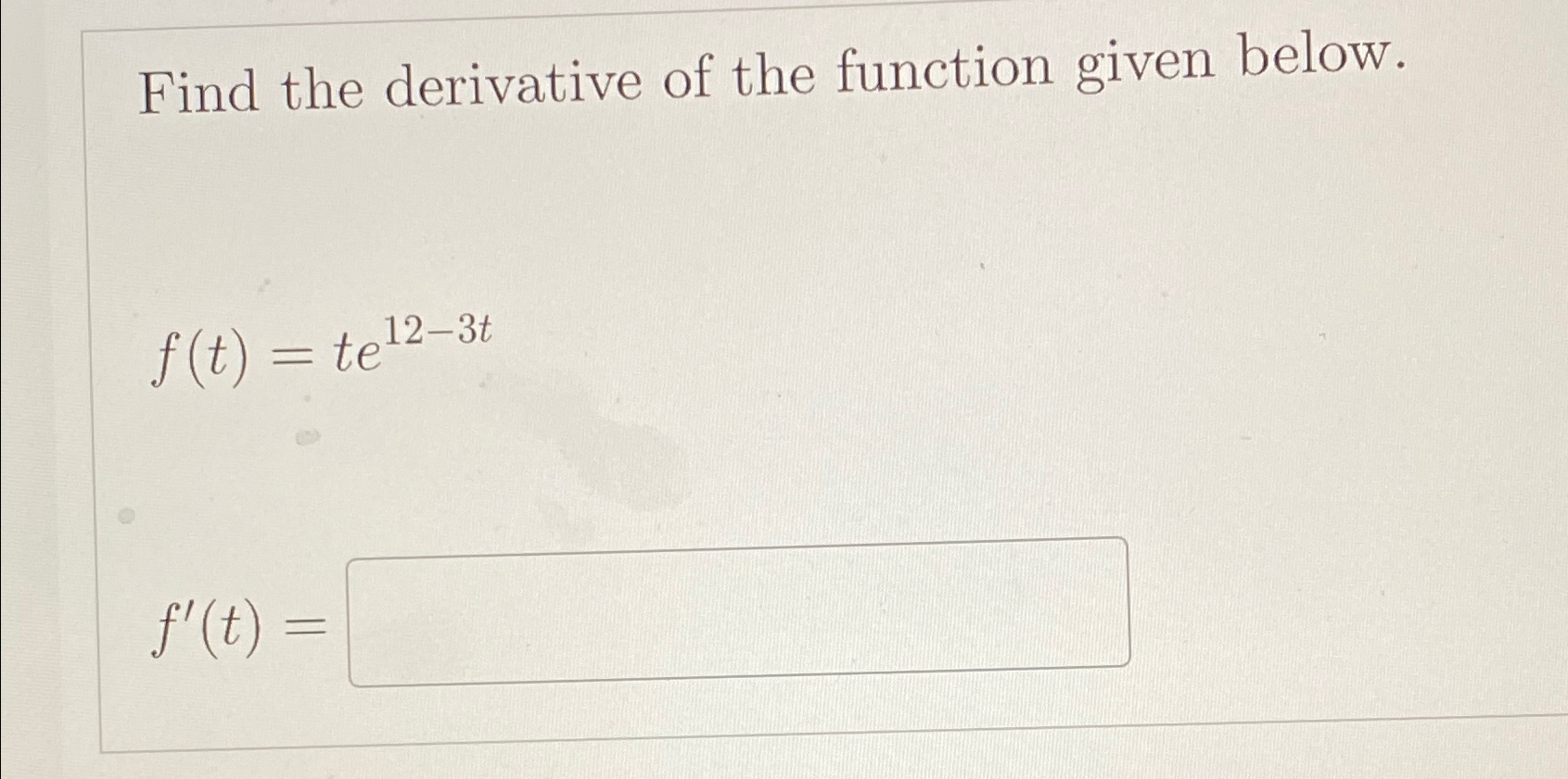 Solved Find the derivative of the function given | Chegg.com