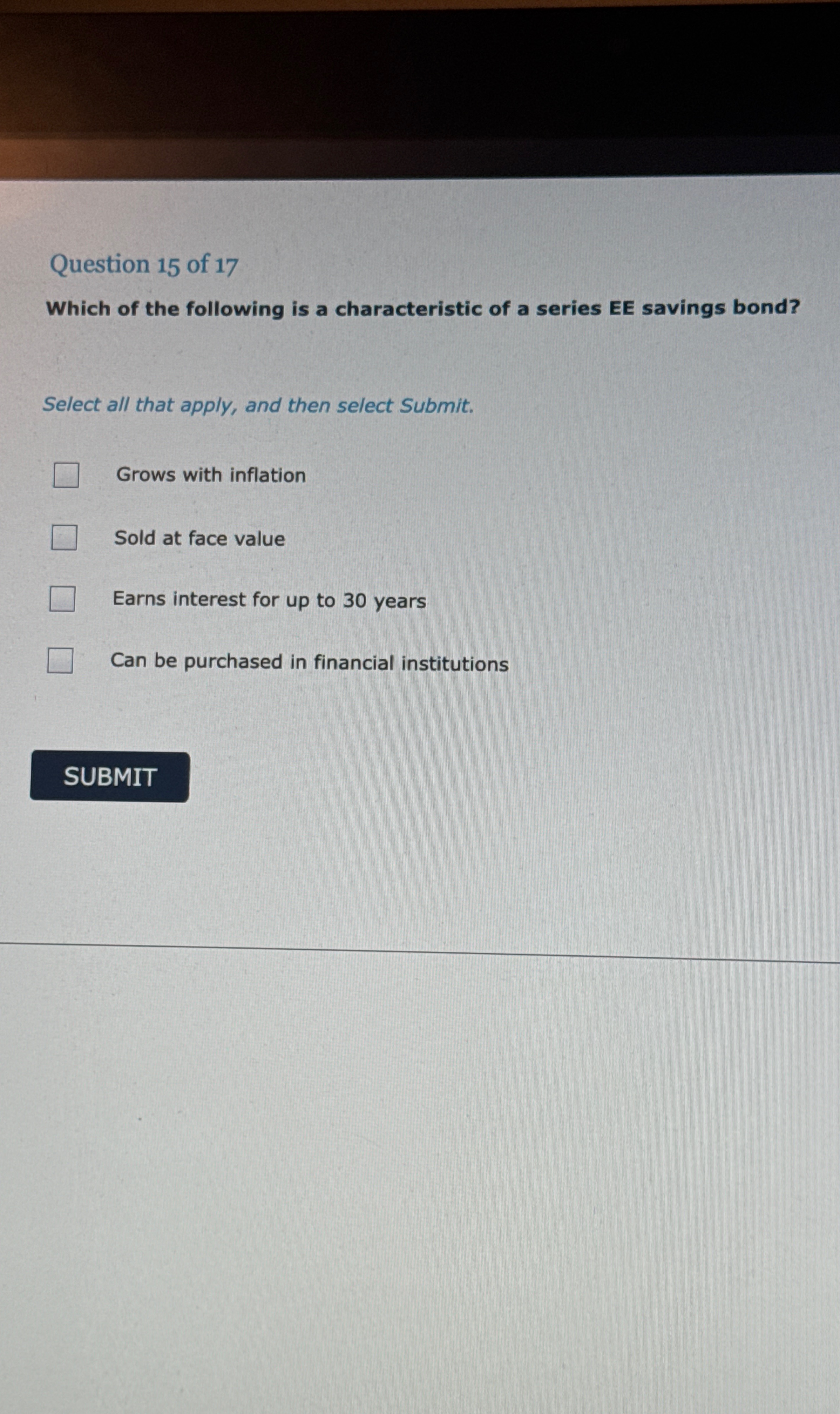 Solved Question 15 ﻿of 17Which of the following is a