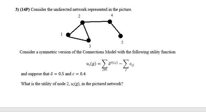 Solved 3) (14P) Consider the undirected network represented | Chegg.com