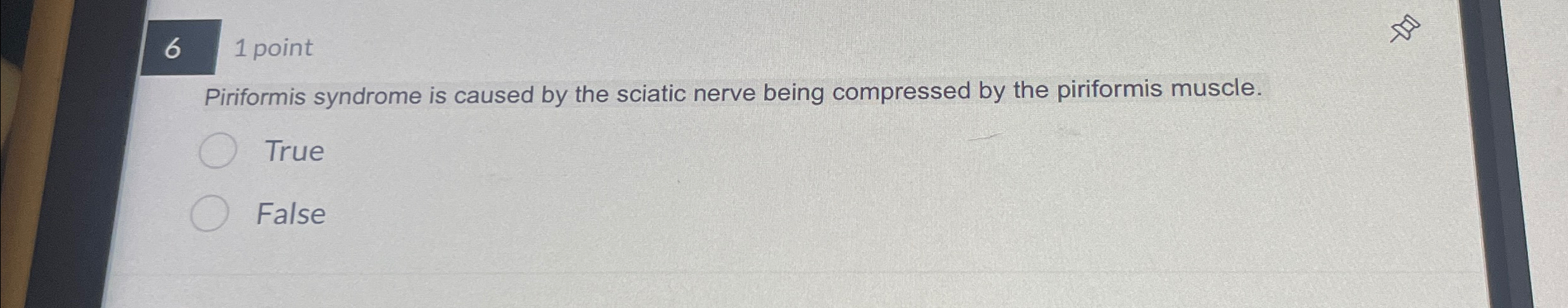 Solved 61 ﻿pointPiriformis syndrome is caused by the sciatic | Chegg.com