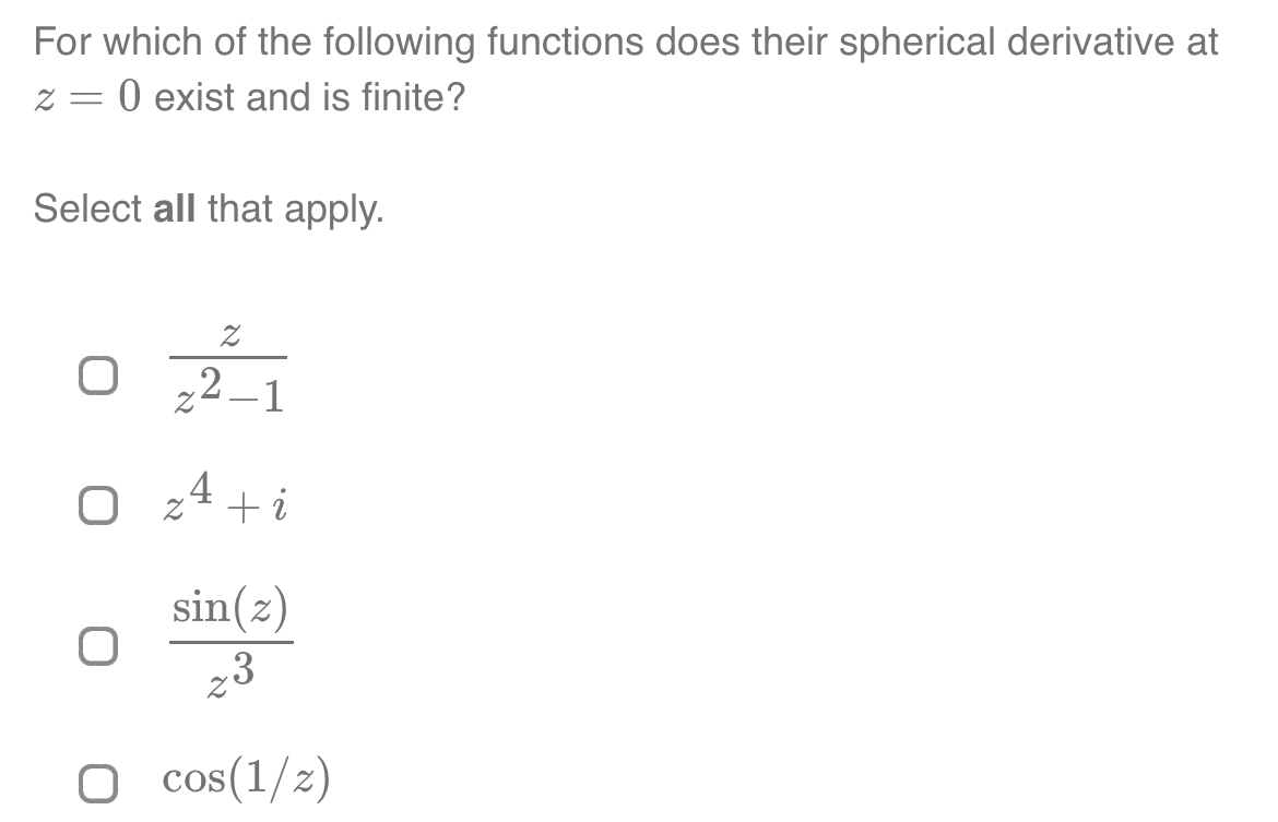 Solved For which of the following functions does their