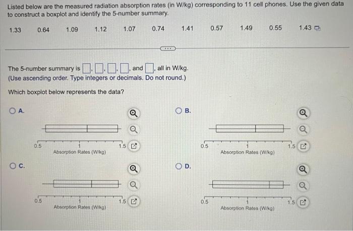 Solved Listed below are the measured radiation absorption | Chegg.com