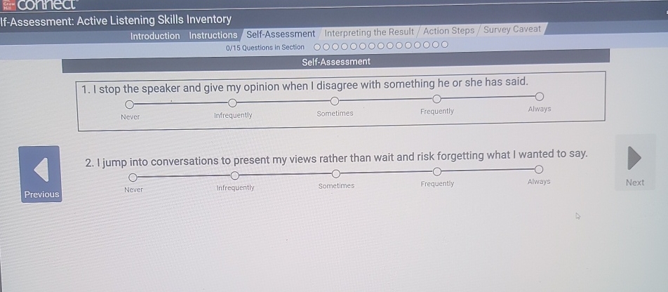 joint presentation self evaluation form listening answers