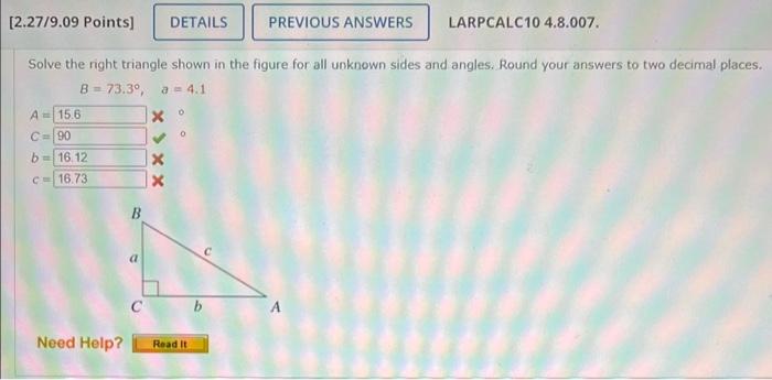Solved [2.27/9.09 Points) DETAILS PREVIOUS ANSWERS | Chegg.com