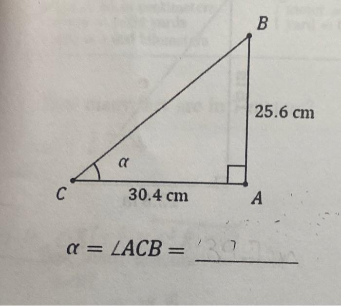 \( \alpha=\angle A C B= \)