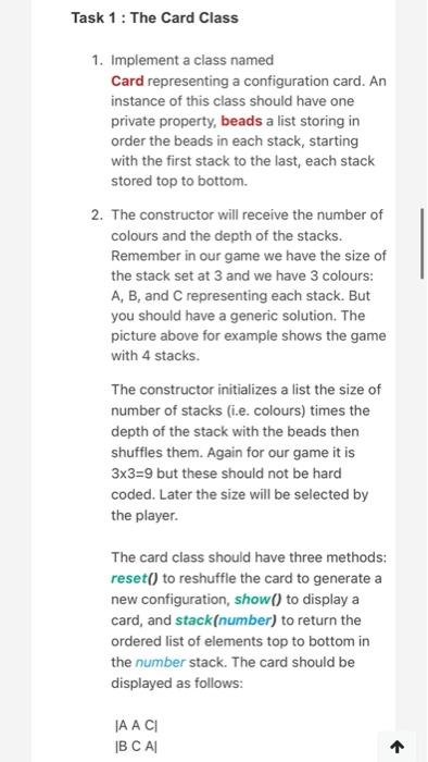 Solved Task 1: The Card Class 1. Implement A Class Named | Chegg.com