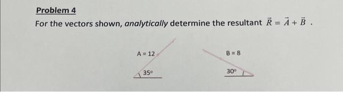 Solved Problem 4 For The Vectors Shown, Analytically | Chegg.com