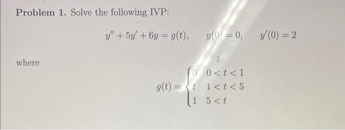 Solved Problem 1. Solve the following IVP: | Chegg.com