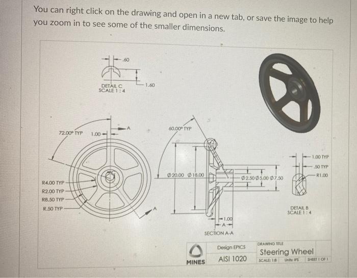 Solved Find the mass of the Steering Wheel. Assume IPS