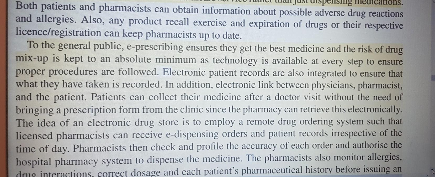 Both patients and pharmacists can obtain information about possible adverse drug reactions ising and allergies. Also, any pro