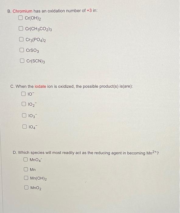 cr oh 3 oxidation number