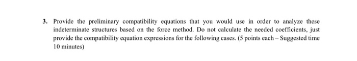 Solved 3. Provide the preliminary compatibility equations | Chegg.com
