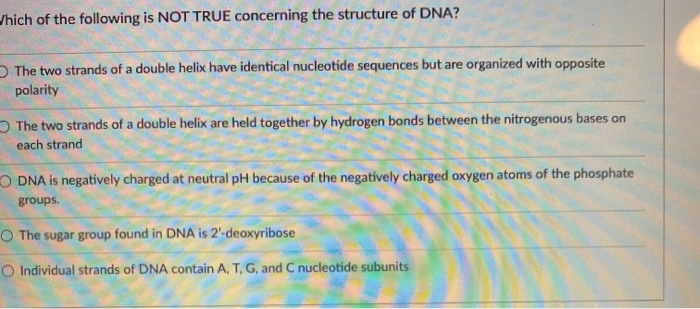 Solved Which of the following is NOT TRUE concerning the | Chegg.com