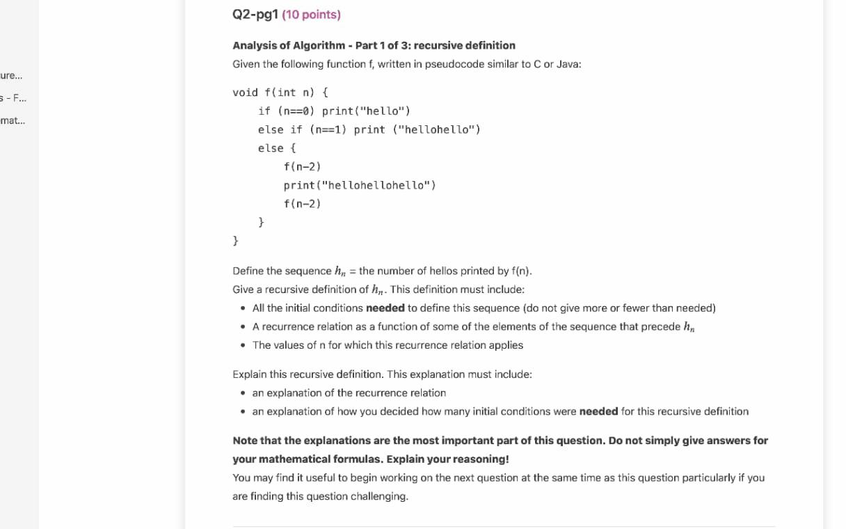 Solved Analysis of Algorithm - Part 1 of 3: recursive | Chegg.com