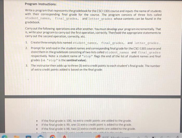 Solved Program Instructions: Write a program that represents | Chegg.com