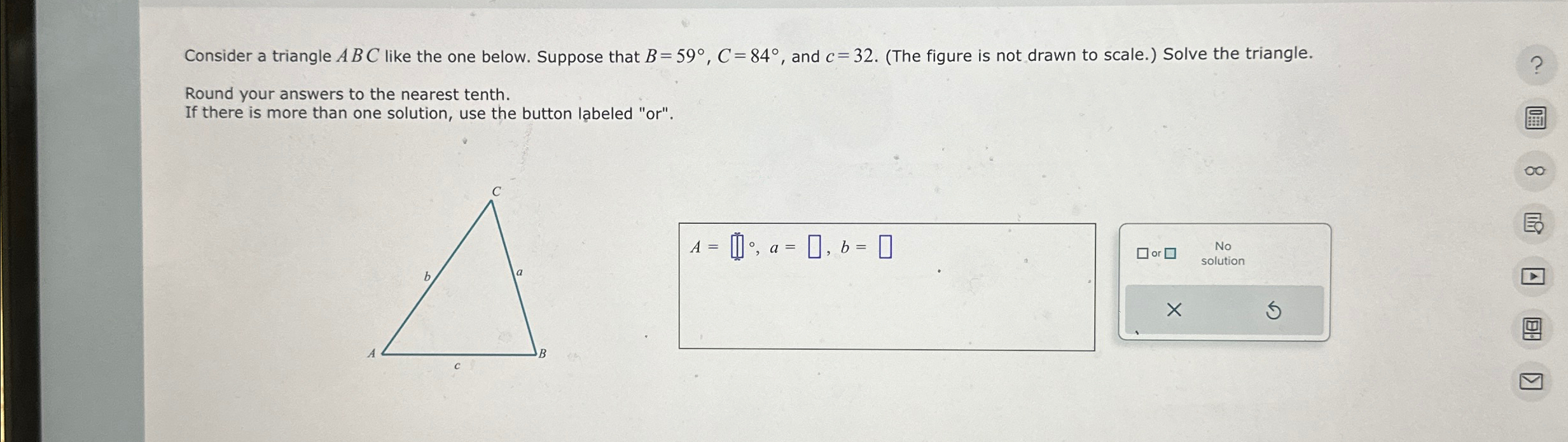 Solved Consider a triangle ABC like the one below. Suppose | Chegg.com