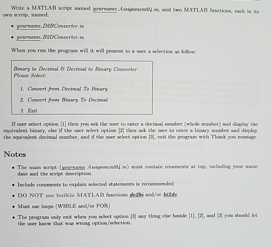 Solved Write a MATLAB script named yourname Assignment04.m, | Chegg.com