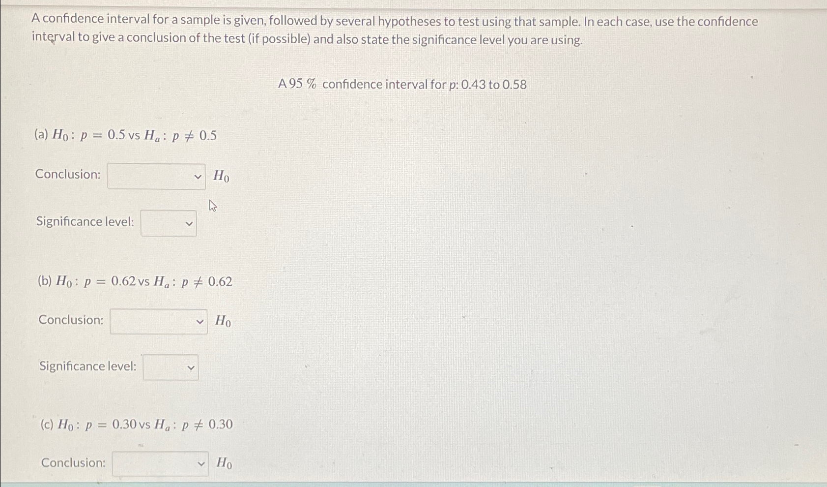 Solved A confidence interval for a sample is given, followed | Chegg.com