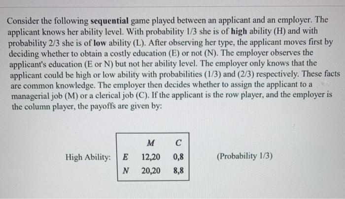 Consider the following sequential game played between | Chegg.com