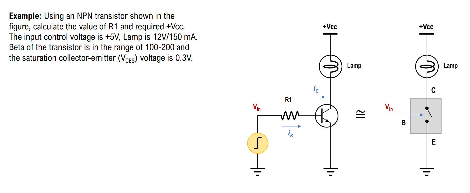 Npn Transistor Example Module Solved Example: Using an NPN transistor shown in thefigure, | Chegg.com
