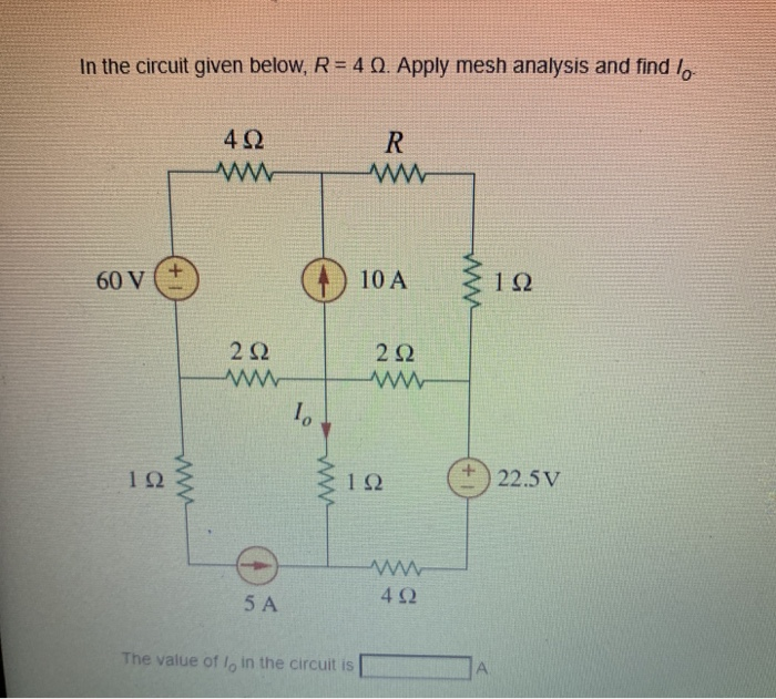 Solved In the circuit given below, R = 19 A. Find Vo using | Chegg.com