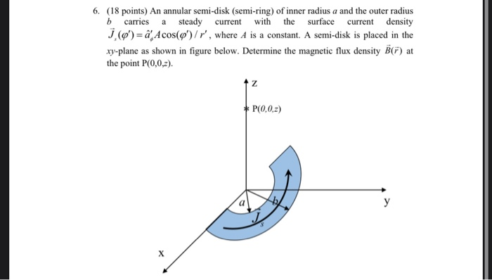 Solved 6 18 Points An Annular Semi Disk Semi Ring Of Chegg Com