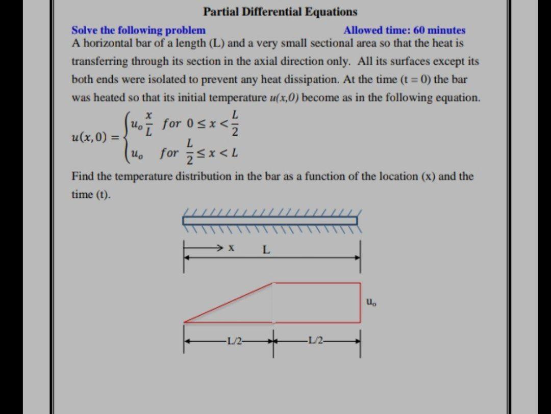 Solved Partial Differential Equations Solve the following | Chegg.com