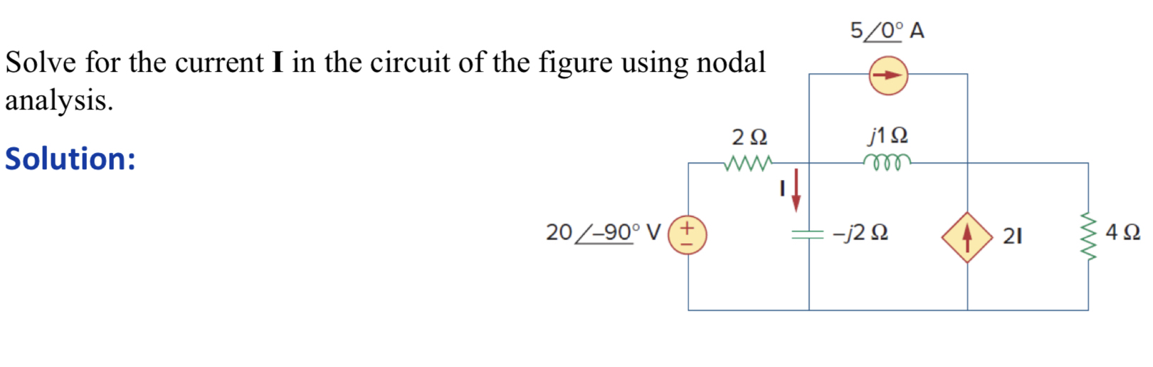 Solved Solve for the current I in the circuit of the figure | Chegg.com