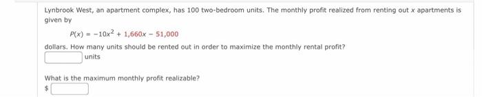 Solved Lynbrook West, An Apartment Complex, Has 100 | Chegg.com