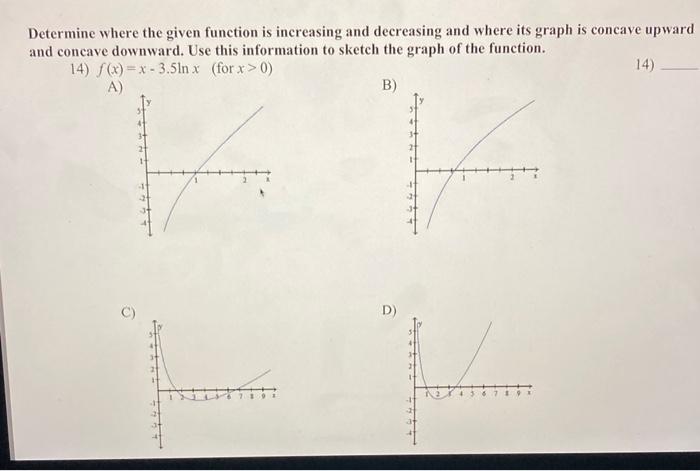 Solved Determine where the given function is increasing and | Chegg.com