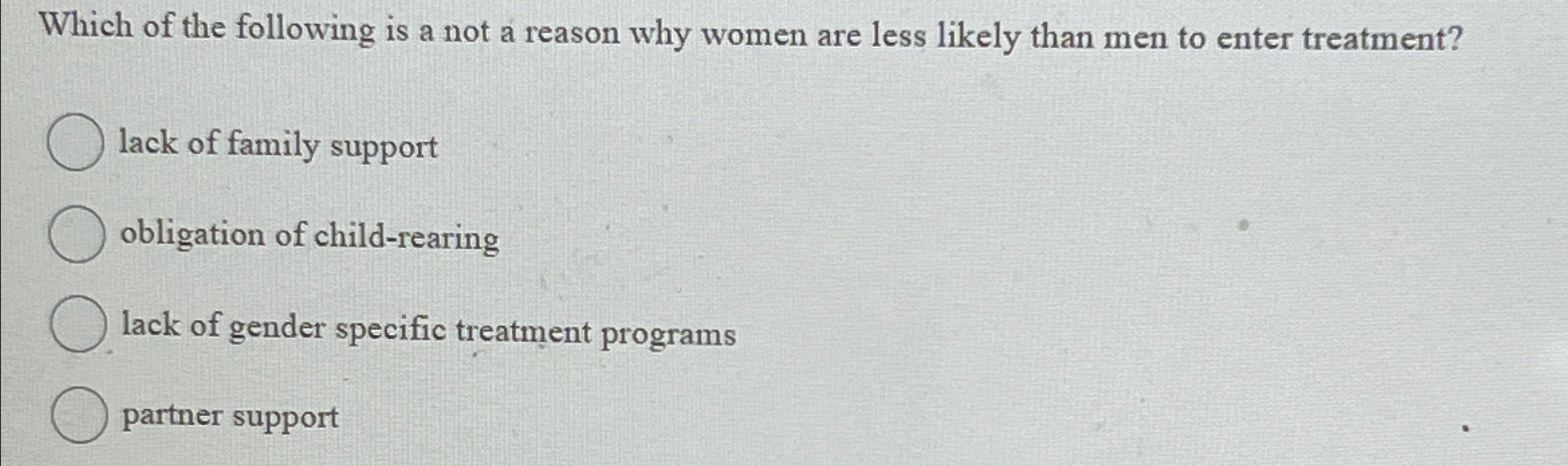 Solved Which of the following is a not a reason why women | Chegg.com