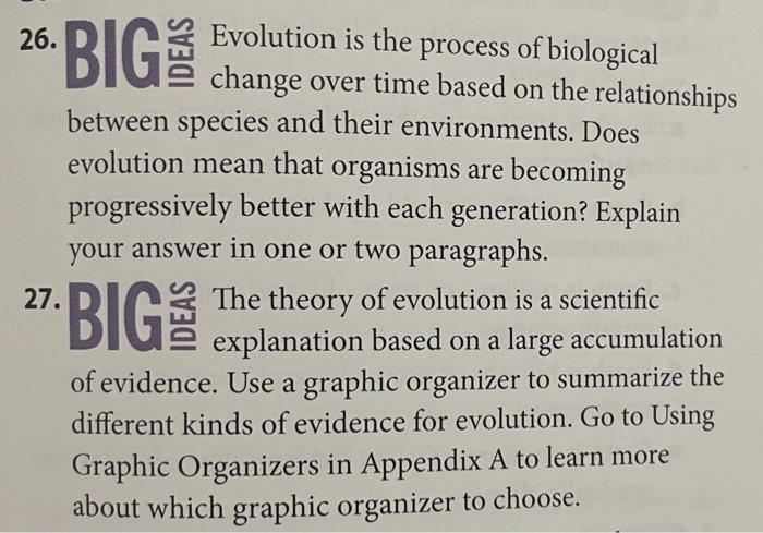 Solved 26. Evolution Is The Process Of Biological D) 5 느 | Chegg.com