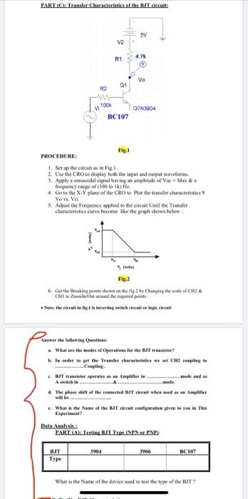 Solved PART (B): The BJT Characteristics: PROCEDURE: Using | Chegg.com